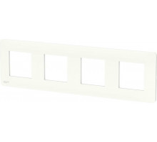 Рамка Schneider Electric UNICA STUDIO 4 поста 85х298х10 мм, материал корпуса - пластик, монтаж - универсальный, цвет - белый