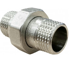 Соединитель SANTECHSYSTEMS 1/2″ Ду-15 прямой разъемное соединение американка наружная-НР, уплотнение - круглая прокладка O-ring, корпус – латунь, покрытие-никель