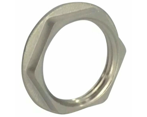Контргайка латунная SantechSystems ДУ-40 1 1/2″ Ру-16 никелированная с ребордой внутренняя резьба