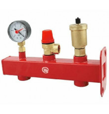 Группа безопасности расширительного бака Benarmo Dn-20 1/2″-1/2″-1/4″-3/4″, латунь, внутренняя резьба, давление настройки 3 бар