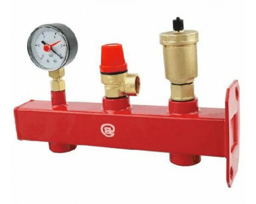 Группа безопасности расширительного бака Benarmo Dn-20 1/2″-1/2″-1/4″-3/4″, латунь, внутренняя резьба, давление настройки 3 бар