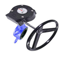 Затвор дисковый поворотный WCB-316L-VITON DN80 PN-16, корпус - 09Г2С WCB, диск - AISI 316L, VITON, межфланцевый, с редуктором RDN-1