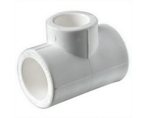 Тройник полипропиленовый PPRC равнопроходной MeerPlast Dn40 Ру-25 белый, под приварку