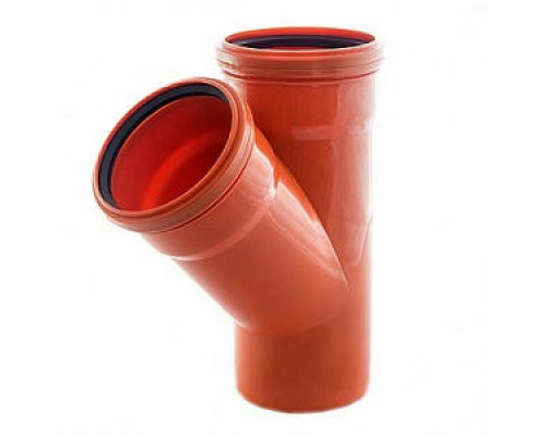 Тройник полипропиленовый 110х110х45° Саратовпластика для наружной канализации