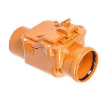 Клапан обратный канализационный RTP PP-B Ду-50 безнапорный с заслонкой из нержавеющей стали и фиксатором для наружного монтажа