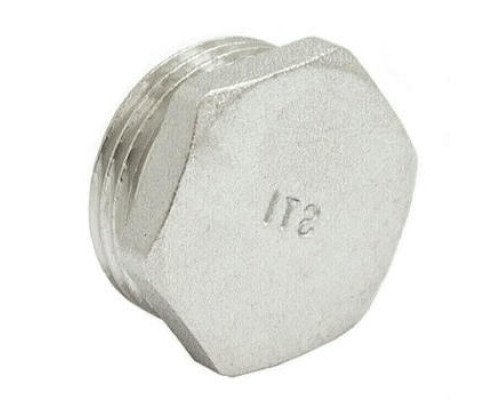 Заглушка латунная STI ДУ-20 (3/4″) Ру-16 наружная резьба никелированная